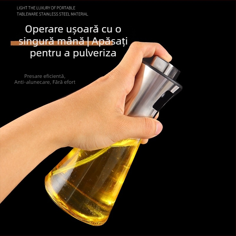 Pulverizator de ulei din oțel inoxidabil 304 pentru bucătărie, utilizare comercială, controlul grăsimilor, recipient de pulverizare cu pompă pentru friteuza cu aer