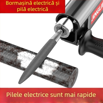 Convertor pentru bormașină în fișier electric, unealtă compactă de șlefuire pentru finisare, degrosare și lustruire în tâmplărie