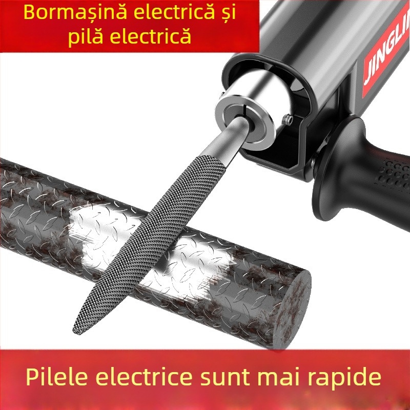 Convertor pentru bormașină în fișier electric, unealtă compactă de șlefuire pentru finisare, degrosare și lustruire în tâmplărie
