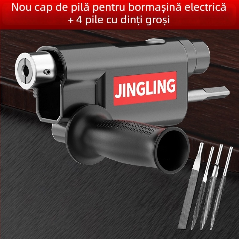 Convertor pentru bormașină în fișier electric, unealtă compactă de șlefuire pentru finisare, degrosare și lustruire în tâmplărie