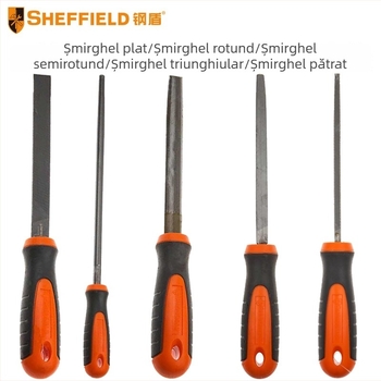 Set fișiere Steel Shield: fișiere plate, rotunde, semi-rotunde, triunghiulare și pătrate, cu dinți groși, medii și fini, 6"–12"