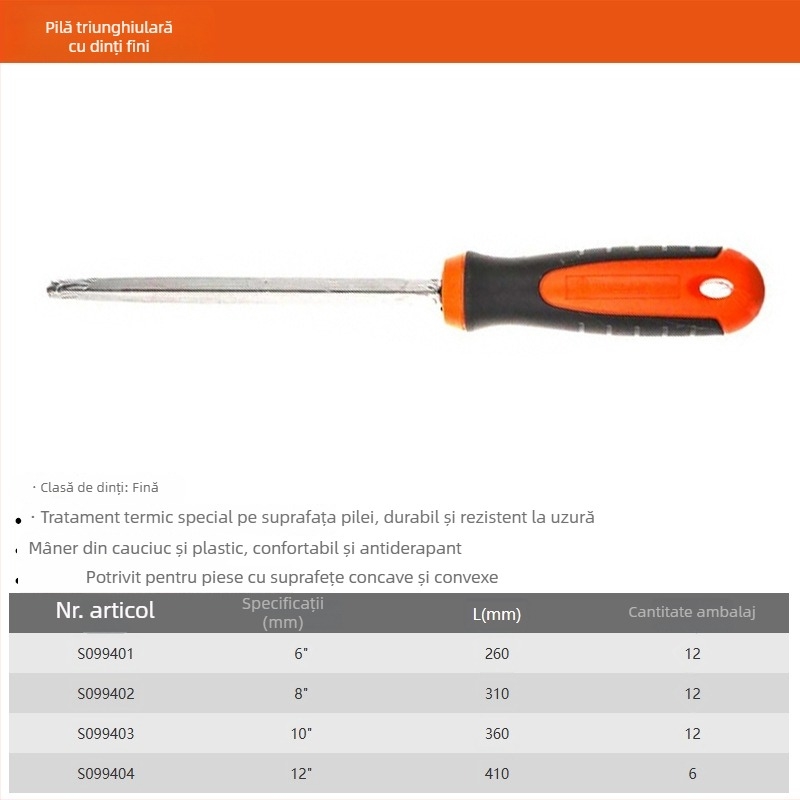 Set fișiere Steel Shield: fișiere plate, rotunde, semi-rotunde, triunghiulare și pătrate, cu dinți groși, medii și fini, 6"–12"