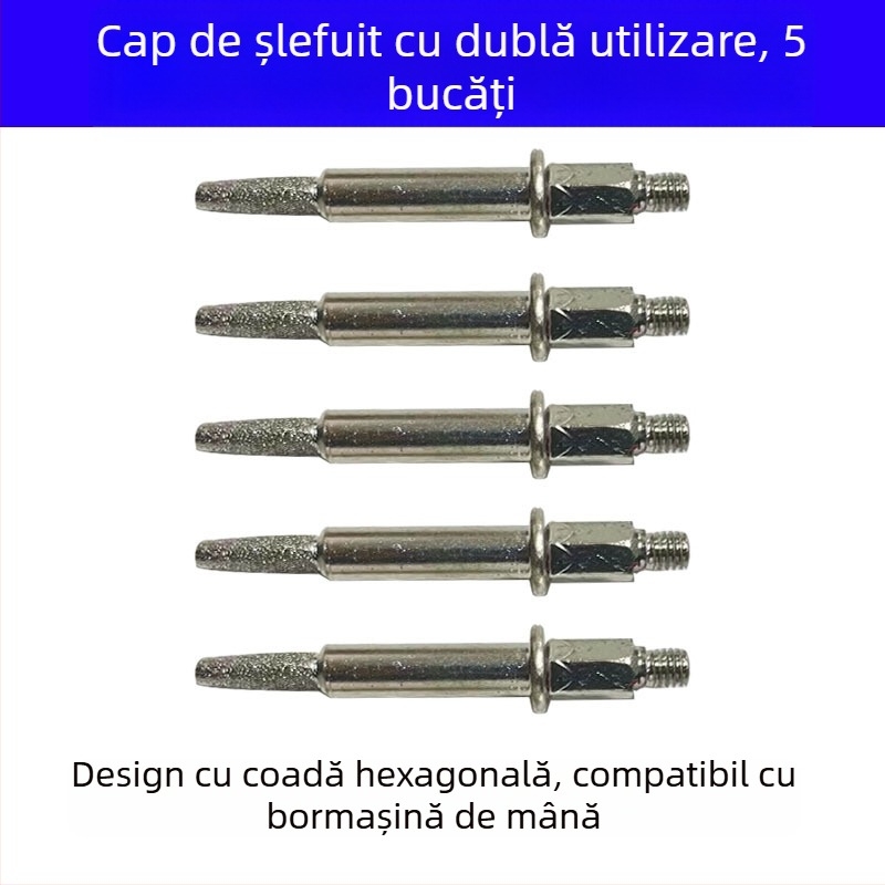 Acnistă de lanț cu manivelă, instrument portabil pentru ascuțirea lanțurilor de ferăstrău, cap de ascuțire și fișă pentru tâmplărie