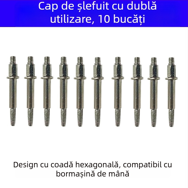 Acnistă de lanț cu manivelă, instrument portabil pentru ascuțirea lanțurilor de ferăstrău, cap de ascuțire și fișă pentru tâmplărie