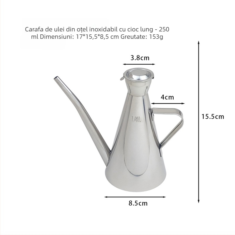 Sticlă din oțel inoxidabil pentru ulei și condimente, cu capac etanș, pentru sos de soia și oțet