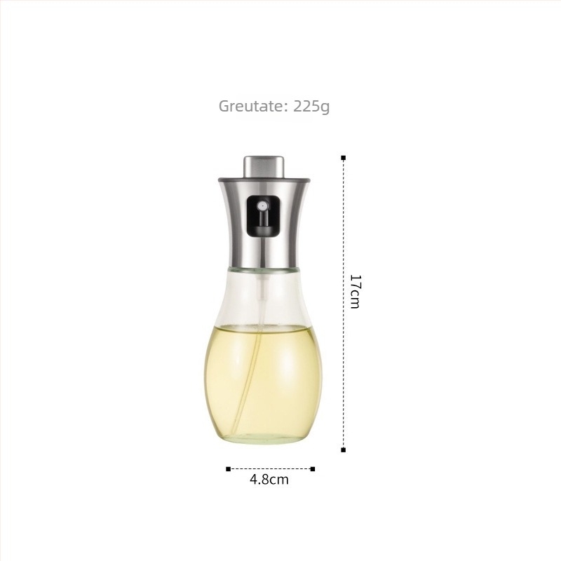 Sticlă spray pentru ulei din oțel inoxidabil 304, cu corp din sticlă, pentru bucătărie de acasă, controlul pulverizării pentru friteuza cu aer și grătar