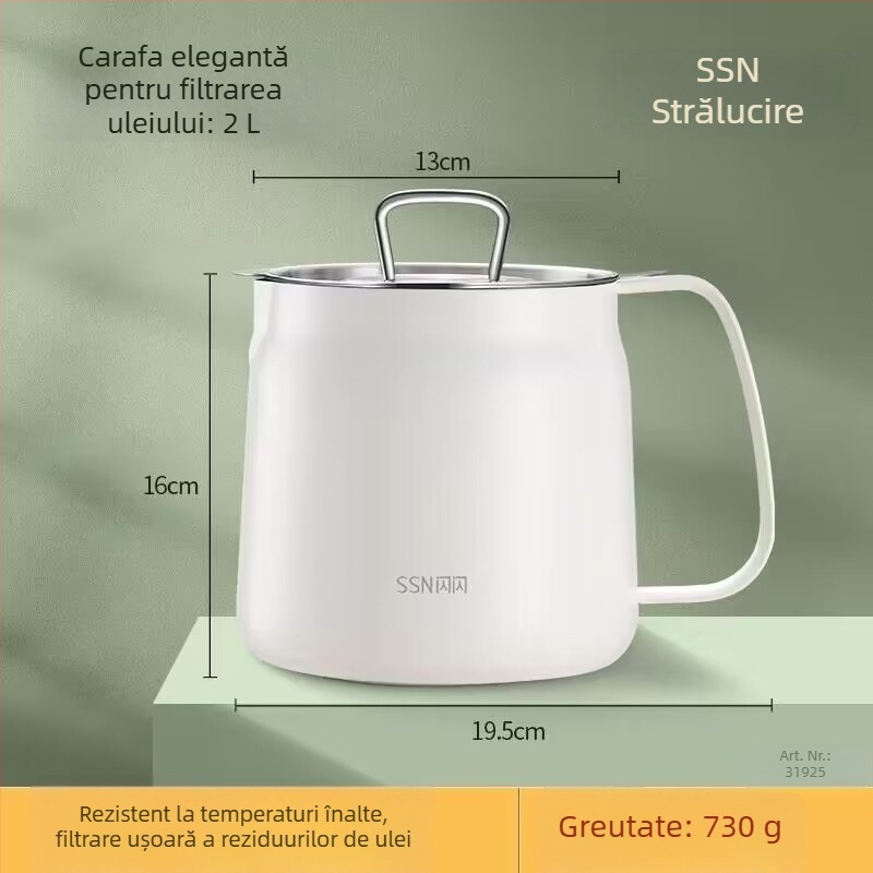 Recipient din oțel inoxidabil 304 pentru filtrare de ulei, uz casnic, depozitare ulei și separare a reziduurilor