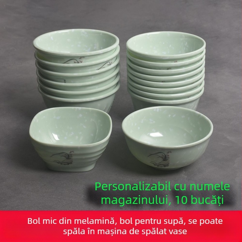 Vas melamin mic pentru supă, orez, terci și tăiței – bol rotund pentru restaurante, stil chinezesc