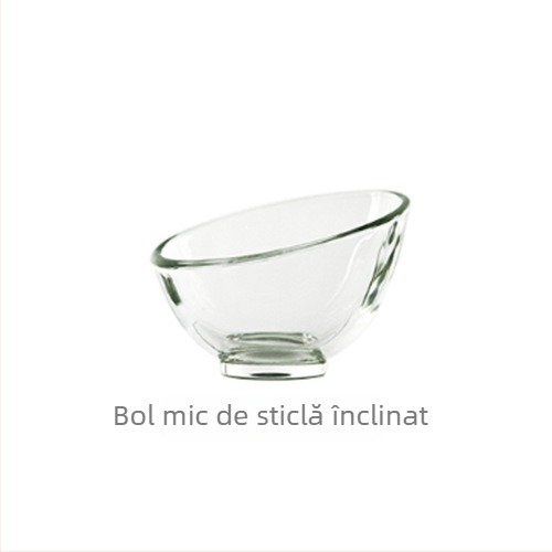 Vas din sticlă semisferic cu bază din marmură – bol pentru pisici, salate, deserturi și sosuri