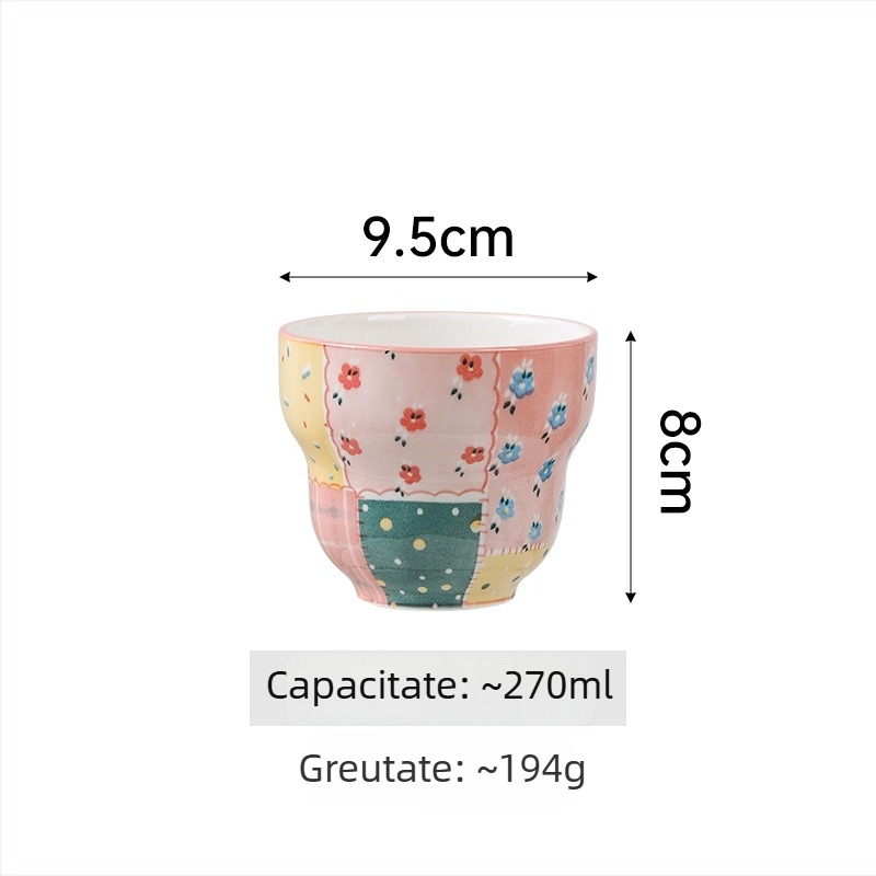Set de veselă ceramică: boluri pentru orez și farfurii adânci, design multicolor sub glazură, rezistent la temperaturi înalte, 36 de piese