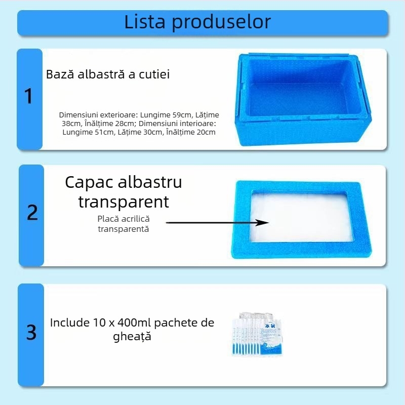 Cutie izolatoare pentru mâncare pentru stand în aer liber, spumă EPP îngroșată