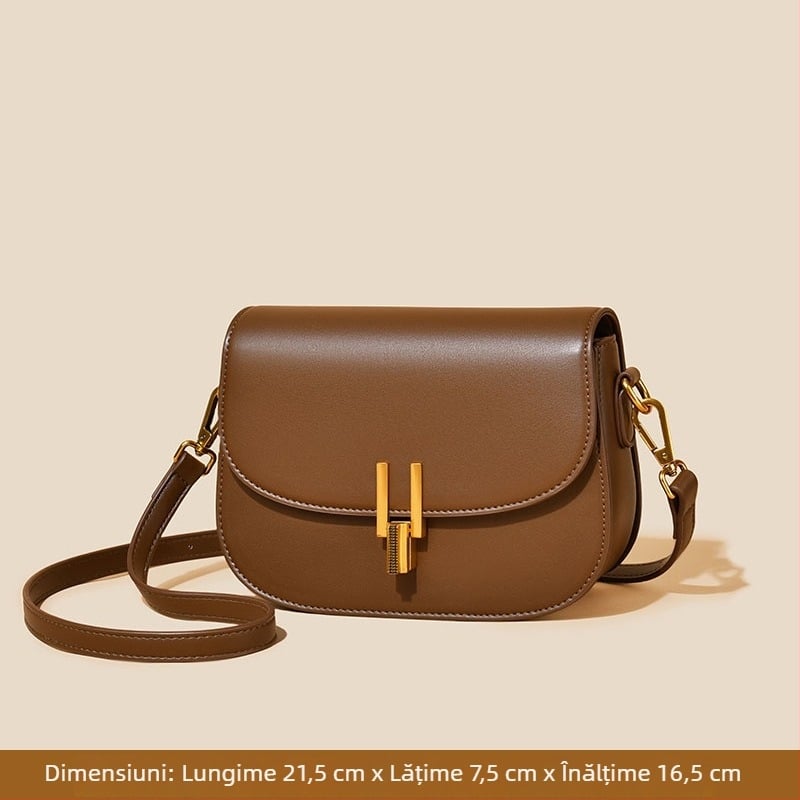 Fansiman geantă de damă crossbody saddle - mică dimensiune, PU piele, formă semi-circulară, stil urban, modă primăvară-vară