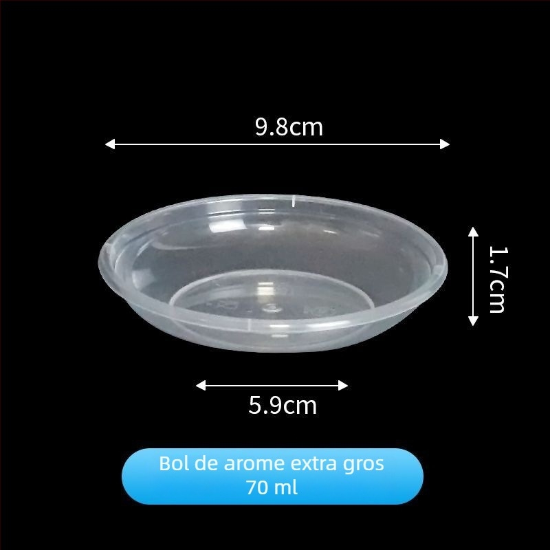 Farfurie de unică folosință pentru sosuri, farfurie pentru sos de soia și condimente, rotundă din plastic (50–180 ml)