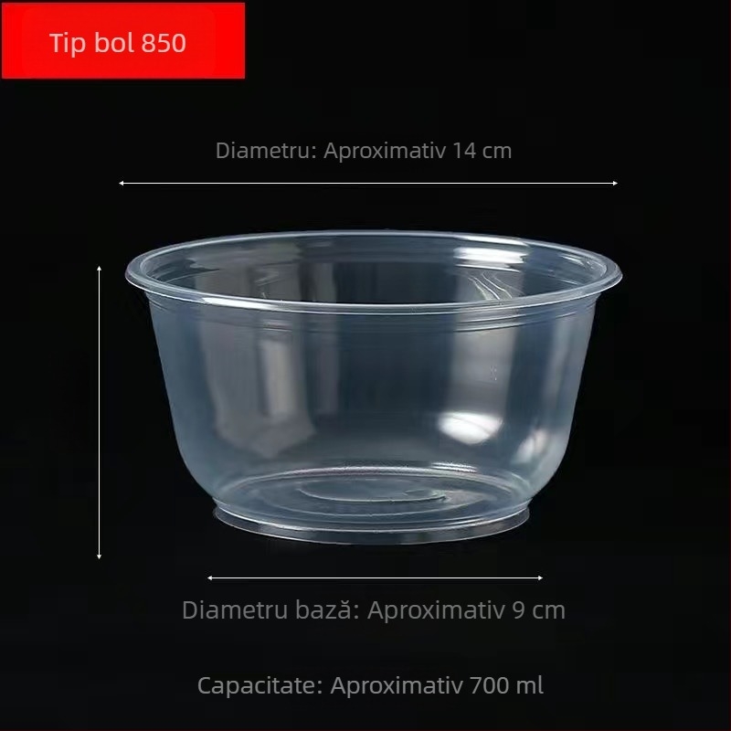 Set de boluri din plastic, unică folosință, calitate alimentară, îngroșat, pentru uz casnic, cu capac, rezistent la temperaturi înalte, potrivit pentru nunți și inaugurări
