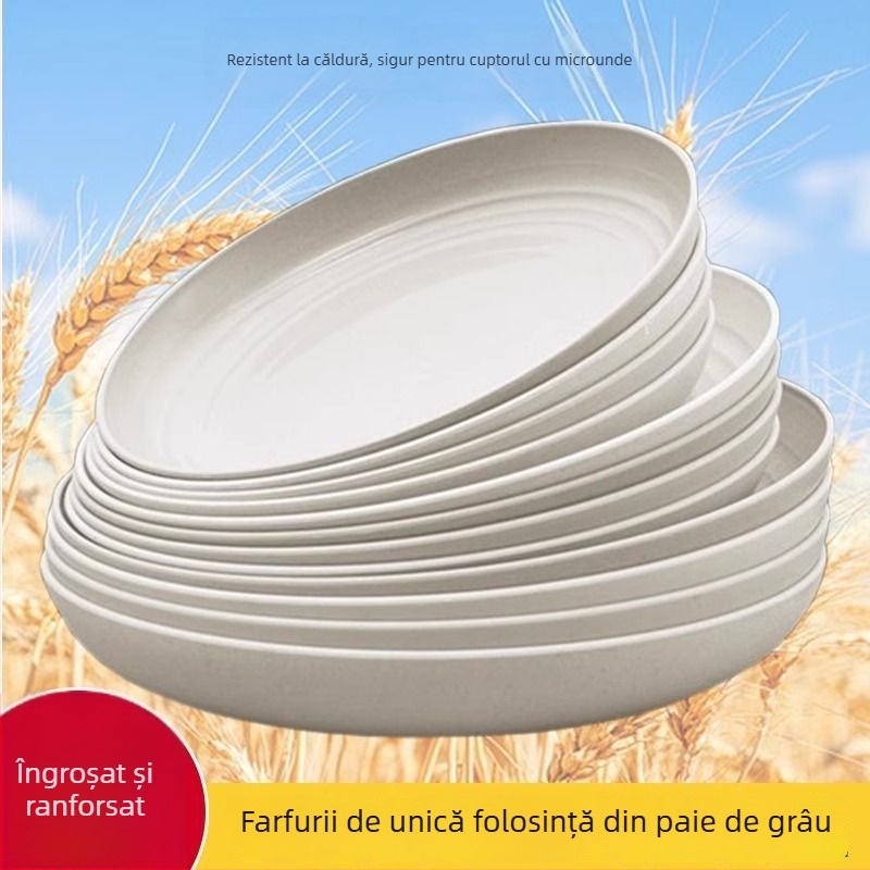 Set de farfurii din plastic, de unică folosință, îngroșate, de clasă alimentară, pentru torturi, petreceri și picnic