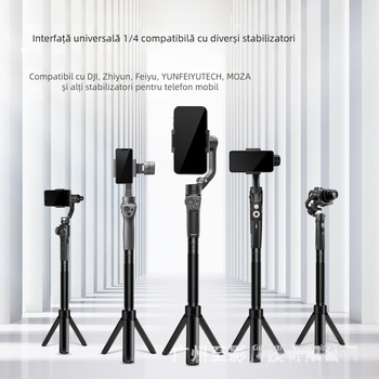 Bară telescopică din aliaj de aluminiu pentru stabilizatorul de telefon DJI Zhiyun, cu șurub de 1/4 inci și trepied întărit