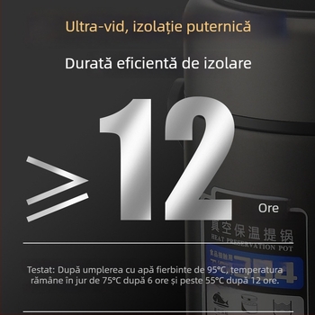 Cutie de prânz izolată din oțel inoxidabil, capacitate mare, cutie Bento cu trei niveluri, portabilă pentru adulți și elevi