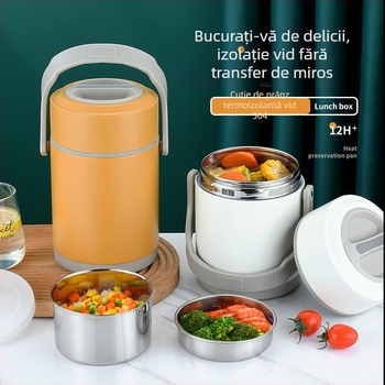 Cutie pentru prânz din oțel inoxidabil 304, izolație în vid, design multiplă, calitate alimentară, pentru elevi, capacități 1,3 L/1,6 L/1,9 L