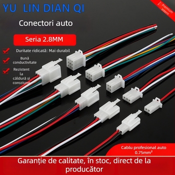 Conector de 2,8 mm pentru vehicul electric, nucleu cu 2–9 găuri, pereche de cabluri cu conector plug-in, contact masculin și feminin