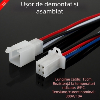Conector de 2,8 mm pentru vehicul electric, nucleu cu 2–9 găuri, pereche de cabluri cu conector plug-in, contact masculin și feminin