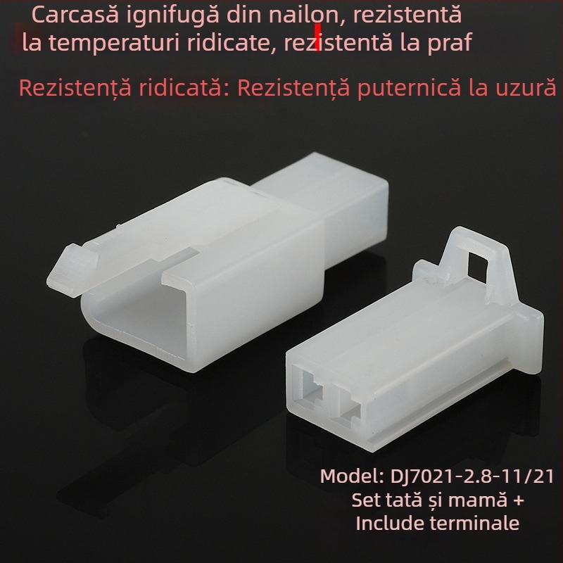 Conector de 2,8 mm pentru vehicul electric, nucleu cu 2–9 găuri, pereche de cabluri cu conector plug-in, contact masculin și feminin