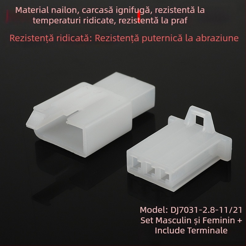 Conector de 2,8 mm pentru vehicul electric, nucleu cu 2–9 găuri, pereche de cabluri cu conector plug-in, contact masculin și feminin