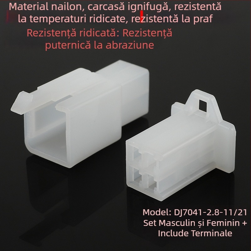 Conector de 2,8 mm pentru vehicul electric, nucleu cu 2–9 găuri, pereche de cabluri cu conector plug-in, contact masculin și feminin