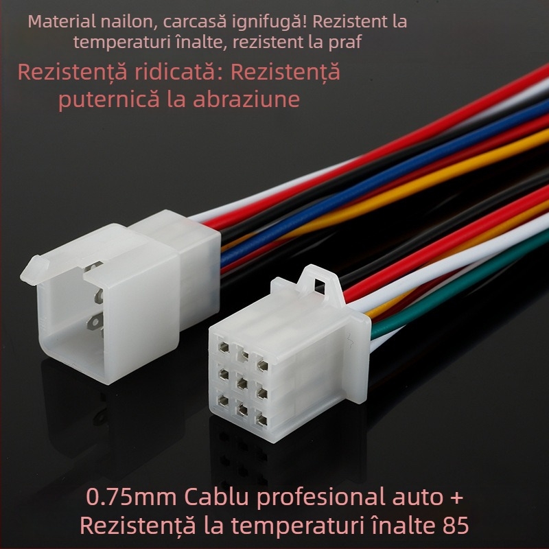 Conector de 2,8 mm pentru vehicul electric, nucleu cu 2–9 găuri, pereche de cabluri cu conector plug-in, contact masculin și feminin