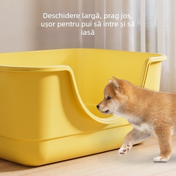 Toaletă pentru câine în stil cadă, cu plasă metalică anti-evadare, ușor de curățat, pentru câini de la mici la mari