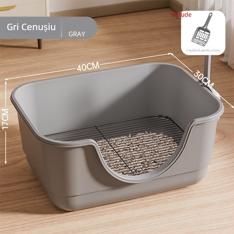 Toaletă pentru câine în stil cadă, cu plasă metalică anti-evadare, ușor de curățat, pentru câini de la mici la mari