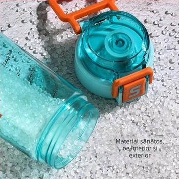Pahar din plastic cu capacitate mare pentru studenți bărbați, stil coreean minimalist, recipient portabil cu compartiment pentru ceai, rezistent la căderi, capac cu închidere