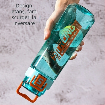 Pahar din plastic cu capacitate mare pentru studenți bărbați, stil coreean minimalist, recipient portabil cu compartiment pentru ceai, rezistent la căderi, capac cu închidere
