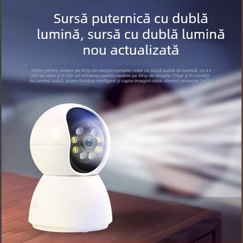 Cameră wireless inteligentă pentru casă, cu rezoluție HD, Wi‑Fi, intercom vocal la distanță, monitorizare și înregistrare