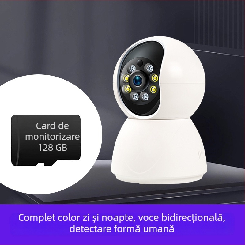 Cameră wireless inteligentă pentru casă, cu rezoluție HD, Wi‑Fi, intercom vocal la distanță, monitorizare și înregistrare