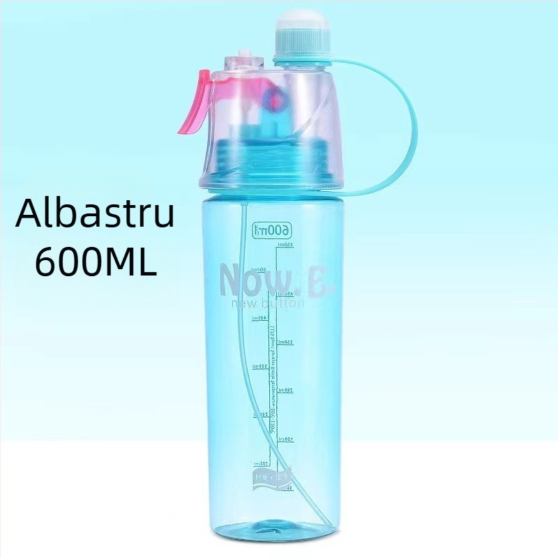 Bidon din policarbonat cu pulverizator și pai, pentru sport în aer liber, etanș