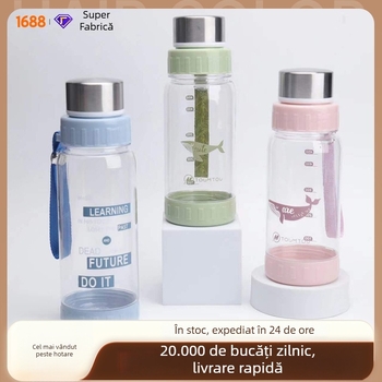 Pahar spațial din plastic cu curea și filtru, rezistent la căderi și la temperaturi înalte, pentru elevi și activități sportive