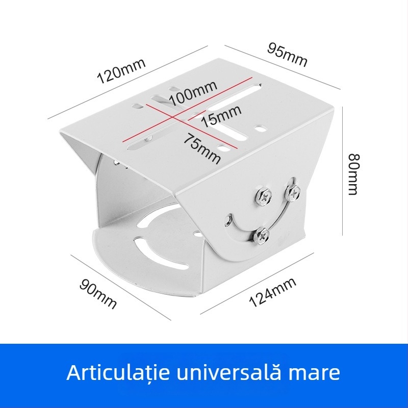 Suport mediu cu articulație universală Duckbill pentru monitorizare, cu bară transversală, tijă verticală, braț transversal și cap pan-tilt pentru cameră