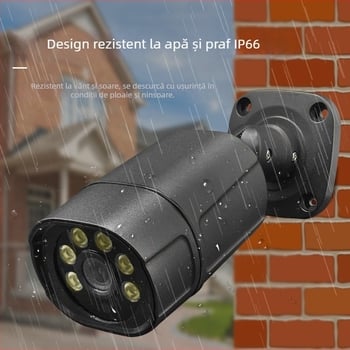 Cameră CCTV PoE cablată pentru exterior, neagră, tip bullet, 4K, 5 MP sau 8 MP