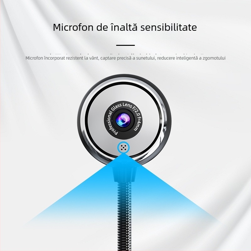 HD USB cameră web cu microfon încorporat pentru desktop și laptop, ideală pentru cursuri online