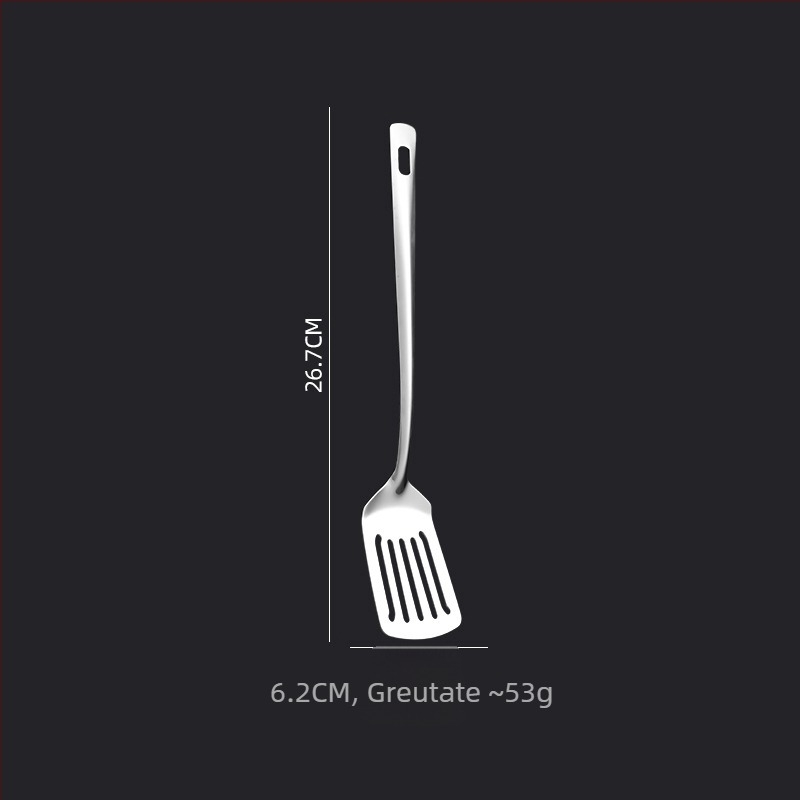 Set de ustensile bucătărie din oțel inoxidabil 201 – lingură și spatulă, antiaderent, rezistent la temperaturi înalte, stil minimalist modern