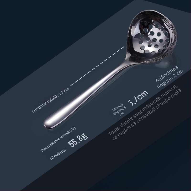Lingură de supă din oțel inoxidabil 304 cu sită