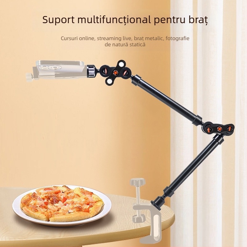 Braț magic universal din metal cu extensie cu două segmente pentru monitor, 530 mm