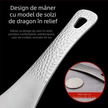 Lingură de orez din titan pur, pentru bucătăria de acasă, design elegant, stil lux ușor