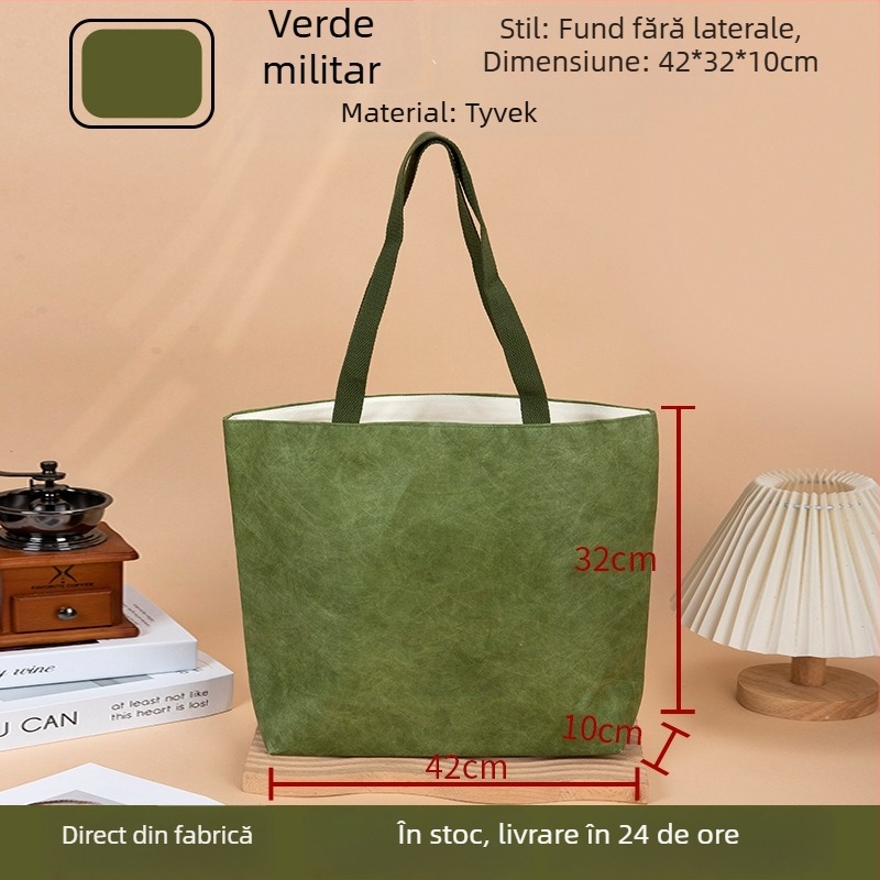 DuPont saci de hârtie kraft, personalizate pentru cadouri de sărbătoare, lavabile, rezistente la rupere, geantă de cumpărături cu curea, realizate la comandă, dimensiuni 42×32×10 cm, culori bej, gri, maro, negru, verde militar, mentă.