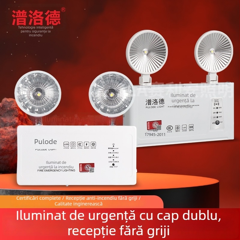 Pulode lanternă de urgență cu două capete LED pentru siguranță în incendii și evacuare