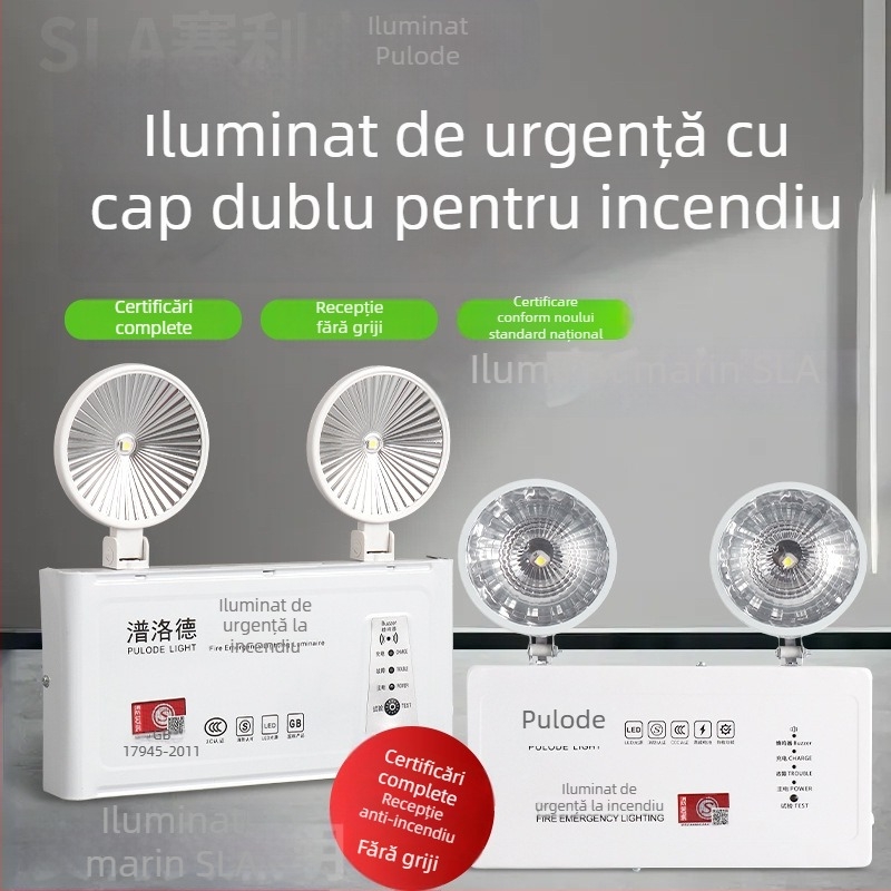 Pulode lanternă de urgență cu două capete LED pentru siguranță în incendii și evacuare