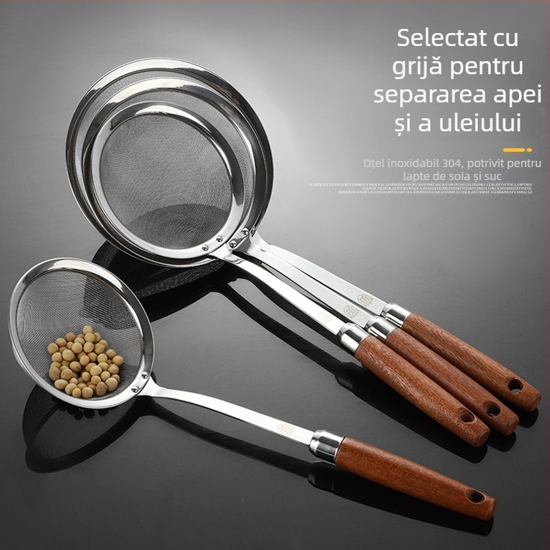 304 oțel inoxidabil, sită fină de bucătărie, filtru pentru lapte de soia, găluște și wontoni, mare