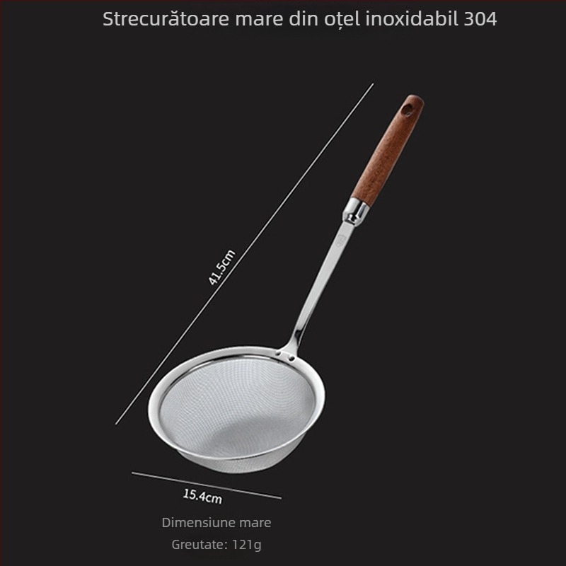 304 oțel inoxidabil, sită fină de bucătărie, filtru pentru lapte de soia, găluște și wontoni, mare
