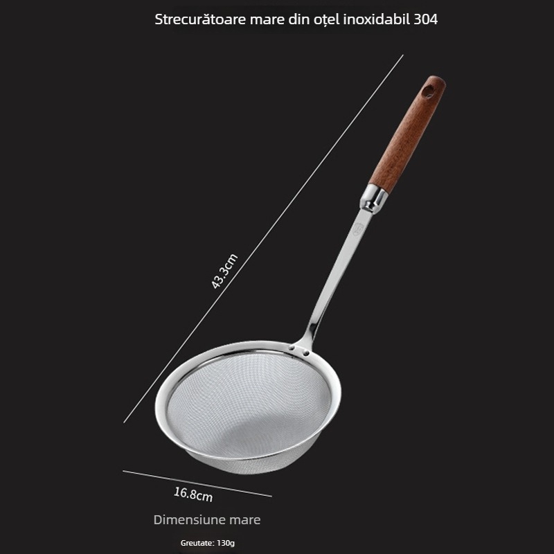 304 oțel inoxidabil, sită fină de bucătărie, filtru pentru lapte de soia, găluște și wontoni, mare