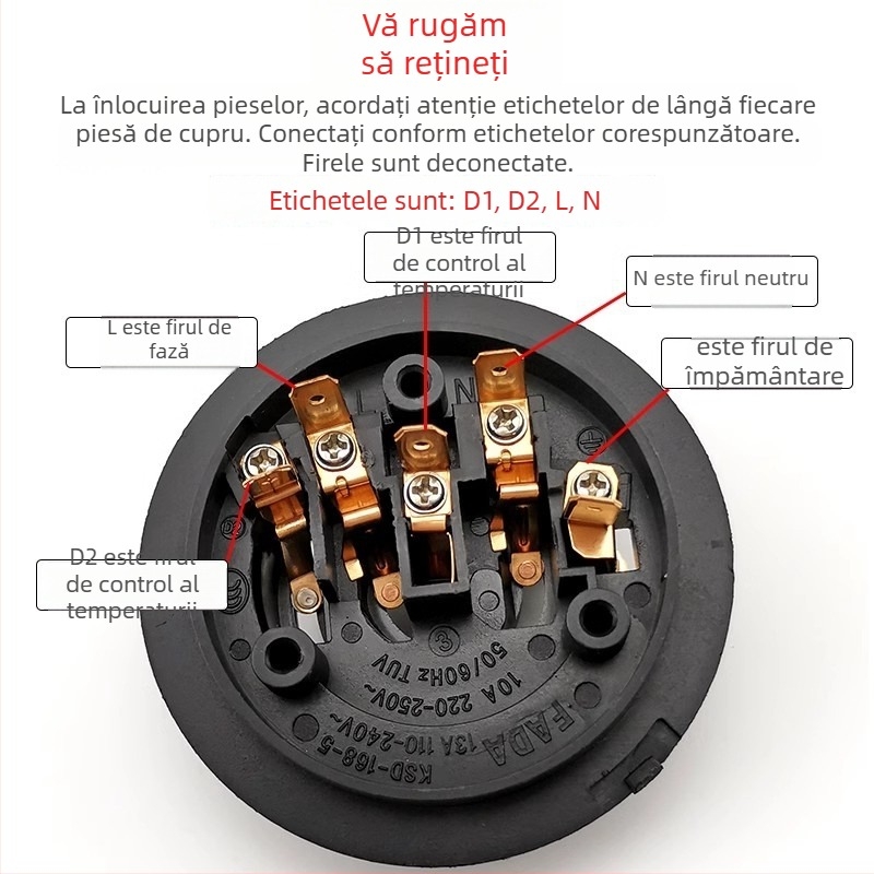 Accesorii pentru ceainic electric cu alimentare automată cu apă, suporturi superioare și inferioare, cuplaj cu cinci inele și întrerupător de control al temperaturii